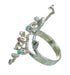 Silver Turquoise And Coral Southwestern Ring Size 8-3/4 WX82723